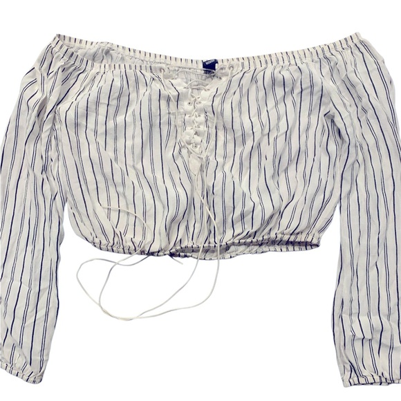 • Windsor off the shoulder striped crop top small - Picture 1 of 3